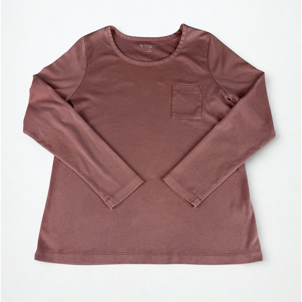Koolaburra by UGG Crew Neck Shirt Womens S Pink Sandwashed Interlock Top SOFT